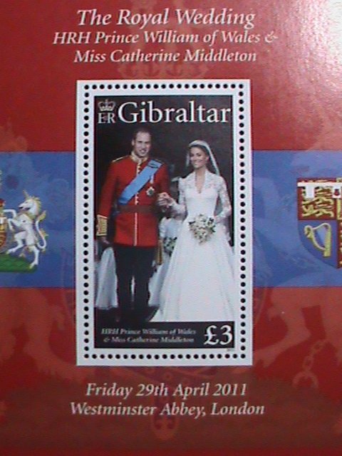 GIBRALTAR-2011-SC#1283-ROYAL WEDDING-MNH S/S-SCV.$12-VF