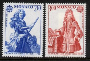 Monaco 1464-5 MNH EUROPA, Prince Antoine I, Jean-Bapiste Luily, Music