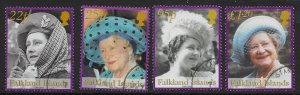 FALKLAND ISLANDS SG932/5 2002 QUEEN MOTHER COMMEMORATION SET USED