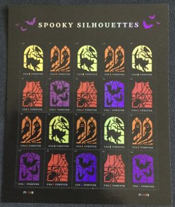 US #5420-5423 (5423a) Sheet of 20 (.55) Spooky Silhouettes “Boo”