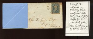 Confederate States 12 Used Stamp on Nice Wallpaper Adversity Cover (CV 921)