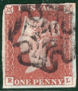 GB QV PENNY RED SG.8 1d Plate 31 (RL) Variety *P CONVERTED TO R* Cat £110- OR106