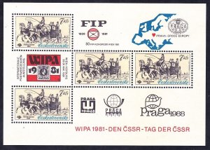 Czechoslovakia 2347a MiBlk44 MNH WIPA-81 Philatelic EXPO ,Vienna Souvenir Sheet