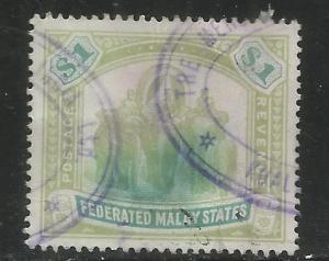 MALAYA  14  USED,   REVENUE CANCEL,   ELEPHANTS  AND  HOWDA