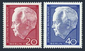 Germany-Berlin 9N211-212 blocks/4,MNH.Michel 234-235. Pres.Heinrich Lubke,1964.