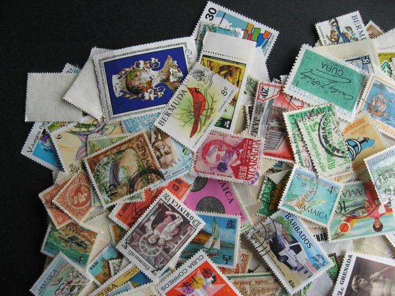 Caribbean 500 mostly older mixture (duplicates,mixed cond) 45% commems,55% defin