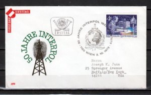 Austria, Scott cat. 955. INTERPOL Communications issue. First day cover.