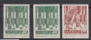 J30288, 1959 sweden set mh #544-6 trees