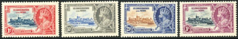 St Kitts-Nevis Silver Jubilee set, Scott 72-75