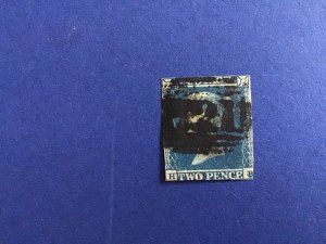 Great Britain 1841 Queen Victoria Imperforate Blue Two Pence  Stamp R43719