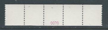 Scott # 3758A unused NH strip of 5  counting  # 0070 on back