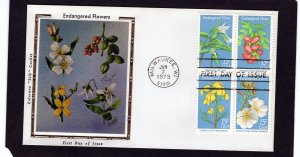 1783-1786 Endangered Flora, FDC blk/4 Colorano Silk