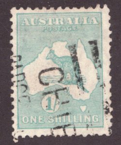 1929-30 Australia #98 - One Shilling - Blue-Green Kangaroo - Used Cv$12.50