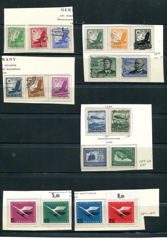 Germany Air mail sets Mint NH/LH and Used