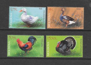 BIRDS - MOLDOVA #993-6 CHICKEN, DUCK  MNH