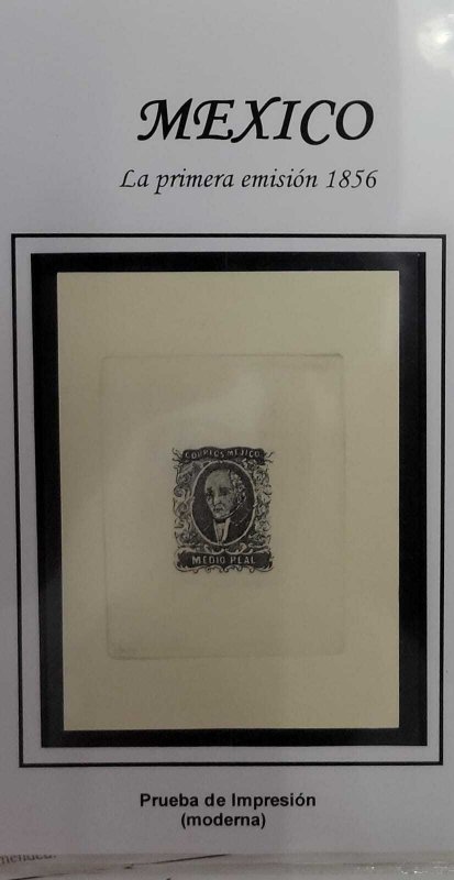 O) 1856  MEXICO, MODERN PRINT PROOF, MIGUEL HIDALGO, SCT  ½ REAL, XF