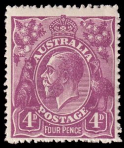 Australia Scott 32, Violet, Perf. 14 (1921) Mint H F-VF, CV $20.00 M