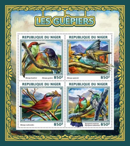 NIGER - 2016 - Bee-Eaters - Perf 4v Sheet - M N H