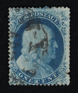 VERY AFFORDABLE GENUINE SCOTT #22 F-VF USED TYPE-III BLUE 1857 TOPPAN CARPENTER