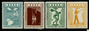 Peru SC# C78-C81, Mint Never Hinged, C81 ink dot on back - S14352