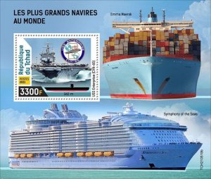 Chad - 2021 Largest Ships in the World - Stamp Souvenir Sheet - TCH210519b