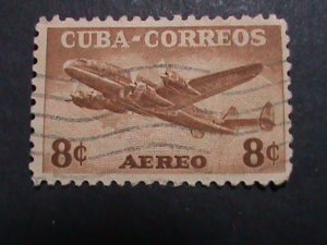 ​CUBA-AIRMAIL   6 VERY OLD CUBA AIRMAIL USED-STAMP-VF ALMOST 80 YEARS OD