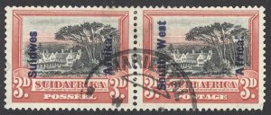 South West Africa Sc# 89 Used Pair 1927 3p overprints Definitives