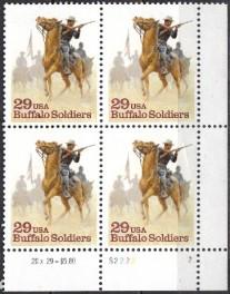 US Stamp #2818 MNH Buffalo Soldiers Set of Plate Blocks of 4