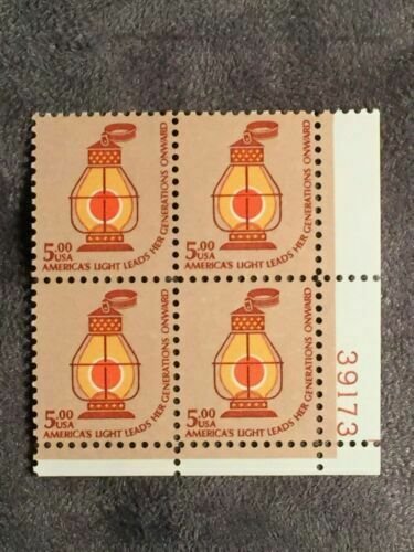 SCOTT US #1612 1979 $5 PLATE BLOCK OF 4 STAMPS MNH