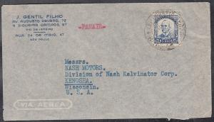 Brazil #300 on Cover Paying Airmail Rate to US 1932