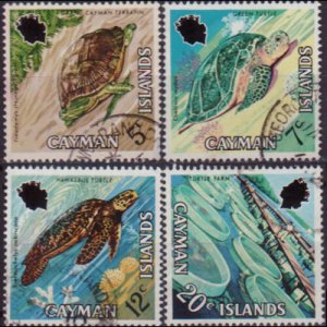 CAYMAN IS. 1971 - Scott# 283-6 Turtles Set of 4 Used