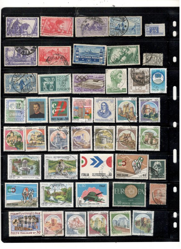 ITALY COLLECTION ON STOCK SHEET MINT/USED