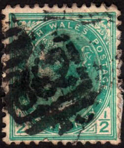 1899, New South Wales, 1/2p, Used, Sc 102