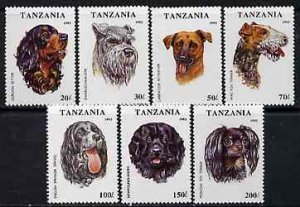 TANZANIA - 1993 - Dogs - Perf 7v Set - Mint Never Hinged