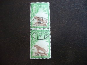Stamps - Nyasaland - Scott#84 - Used Pair of Stamps