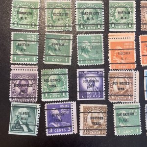 132 All Different Bureau Precancel Stamp Lot Many Different States And Towns 