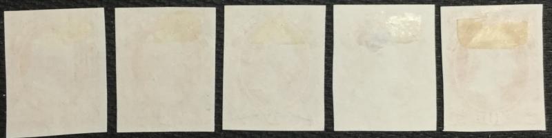 US #O10P3-O14P3 5 Stamps O13P3 has thin Previously hinged Proofs on India