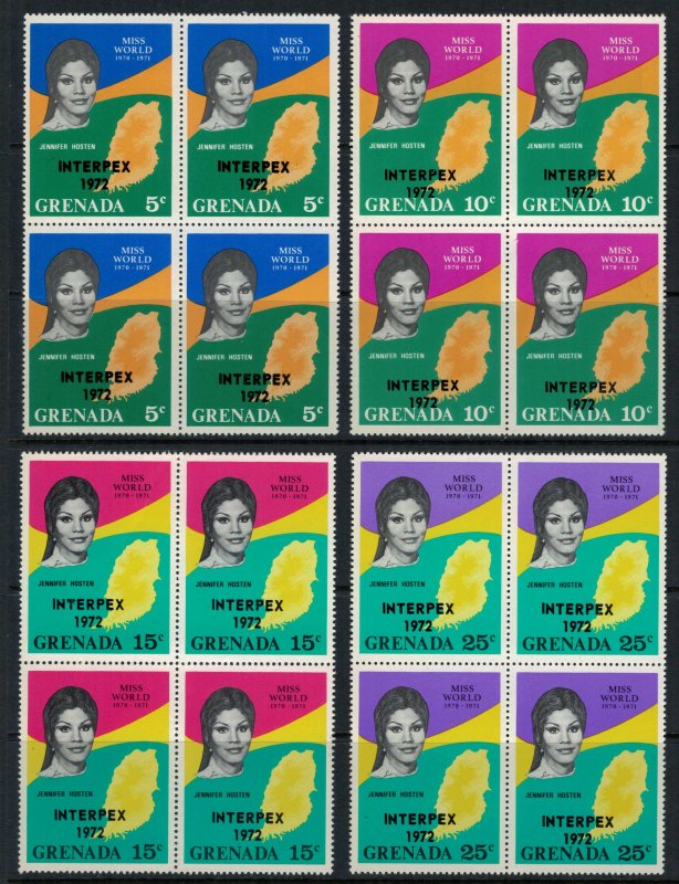 Grenada #403-8* NH Blocks of 4, 408a* NH  CV $20.50