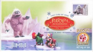 AO-4949-1, 2014, Rudolph, 50 years, Add-on Cachet, DCP, First Day Cover, Bumble,