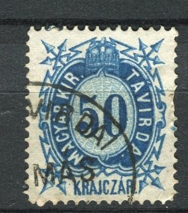 HUNGARY; 1870s classic early Telegraph issue 50k used value