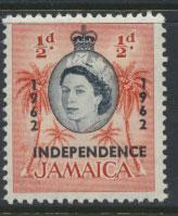 Jamaica  SG 181  - Mint light trace of hinge  -  see scan and details