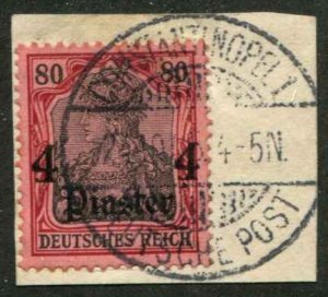 German Offices Turkey SC# 38  4pi on 80pf on Germany On Piece CDS