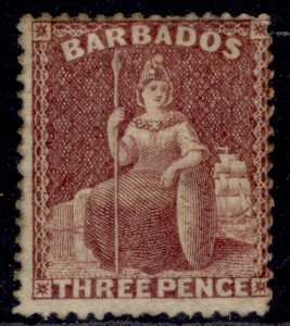 BARBADOS QV SG63, 3d brown-purple, M MINT. Cat £375.