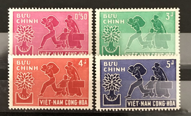 South Vietnam 1960 #132-5 World Refugee Year, MNH, CV $3.20