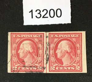 MOMEN: US STAMPS  # 482 LINE PAIR USED LOT #13200