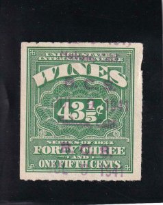 Wine Tax Stamps: #RE102A, Used (42648) 