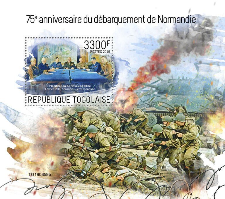 WWII WW2 Military Stamps Togo 2019 MNH D-Day Landings Normandy 75th Anniv 1v S/S