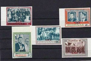 PHILIPPINES 1968 KENNEDY FAMILY IMPERF STAMP SET NEVER ISSUED REF 1099