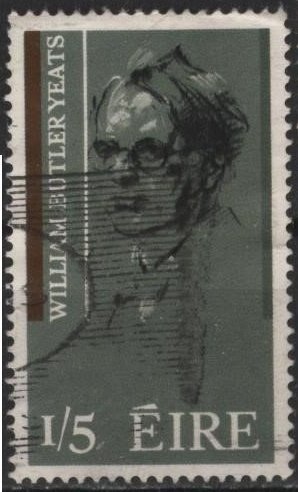 Ireland 201 (used) 1sh5p William Butler Yeats, gray grn, brn, black (1965)