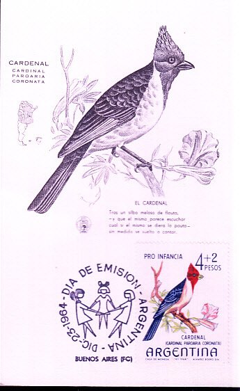 Argentina #B47  Maximum Card  Bird